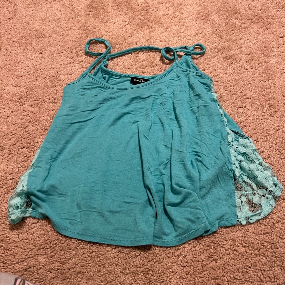 Rue21 Blue Asymmetrical Tie Front Camisole